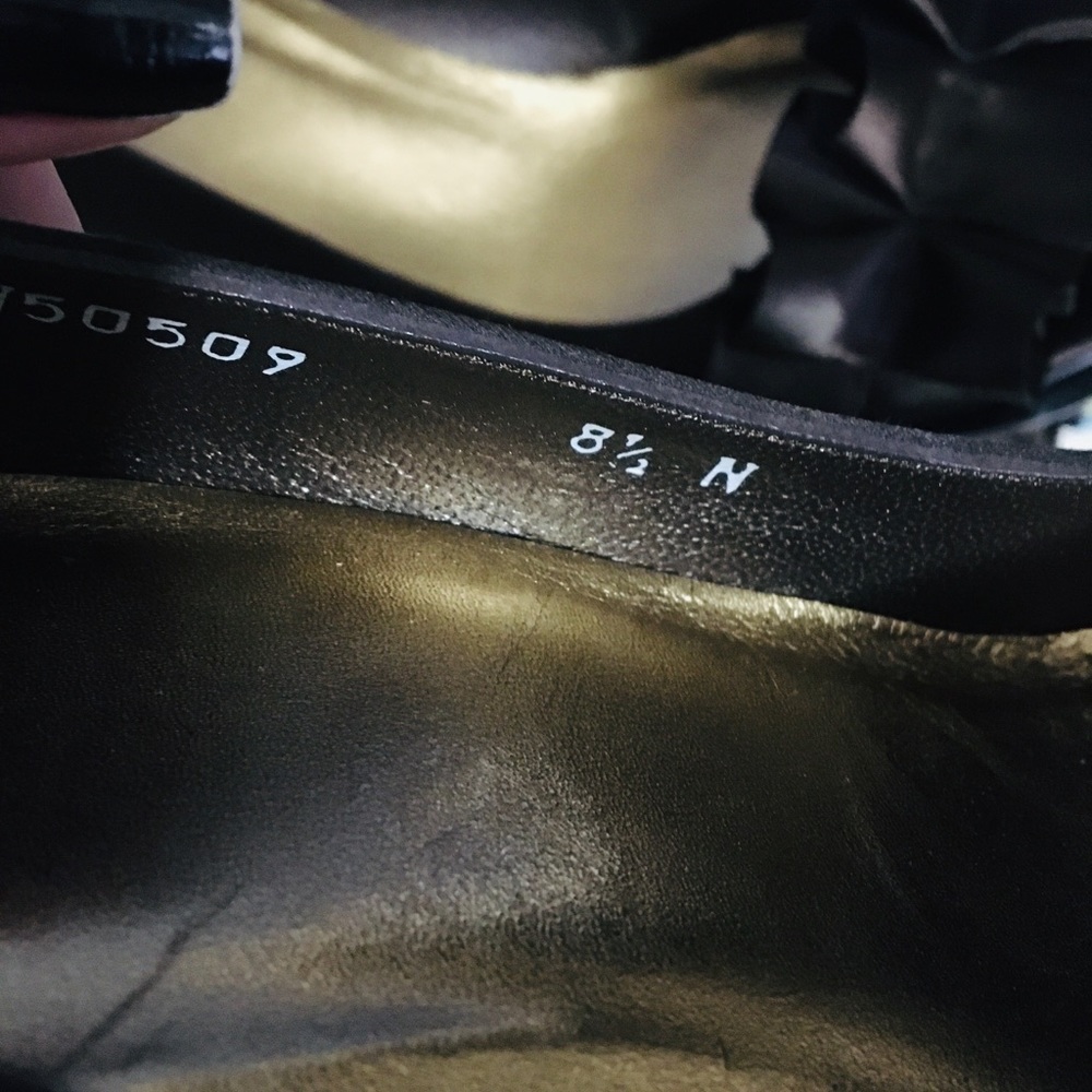 Stuart Weitzman Brown Satin Ruffle Peep Toe Heels - image 7